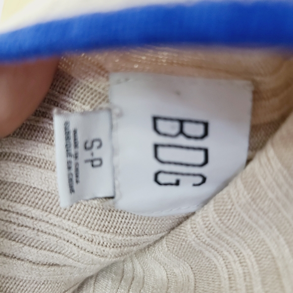 UO BDG Cream Sweater with Blue and Green Stripes Size S - Picture 5 of 5